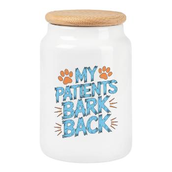 Vet Tech My Patients Bark Animal Care Professional - Keksdose mit Holzdeckel - Weiß - Vorne