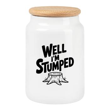 Well I'm Stumped - Cookie Jar with Wooden Lid - white - Front