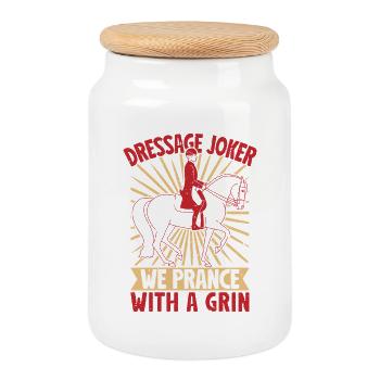 Cavalier de loisir, Dressage, Joker, Équitation anglaise - Boîte à biscuits avec couvercle en bois - blanc - Devant