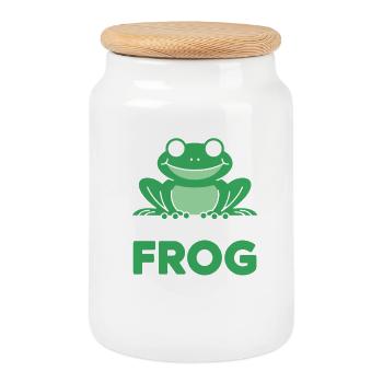Meilleure Grenouille Attrapeuse du Monde Drôle de Dicton de Grenouille - Boîte à biscuits avec couvercle en bois - blanc - Devant