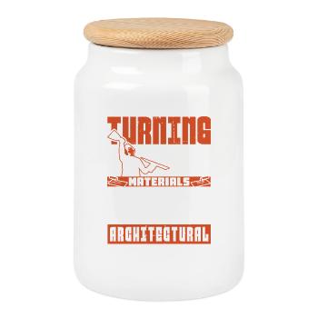 Drywall Drywall Builder Drywall Fitter - Cookie Jar with Wooden Lid - white - Front