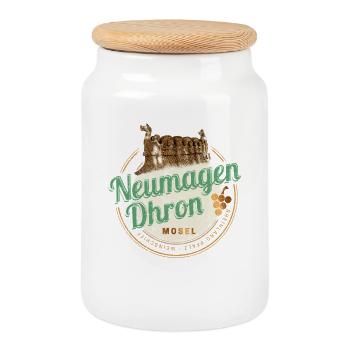Neumagen Dhron Moselle, Rhénanie-Palatinat, Allemagne - Boîte à biscuits avec couvercle en bois - blanc - Devant