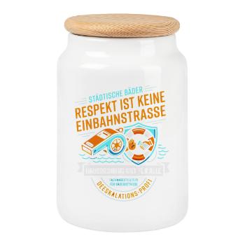 Bademeister Fachangestellte für Bäderbetriebe - Keksdose mit Holzdeckel - Weiß - Vorne