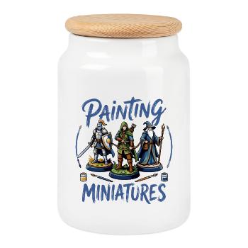 Je préfère peindre des miniatures - Boîte à biscuits avec couvercle en bois - blanc - Devant