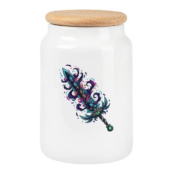 Runeblade of Shadow Magic - Cookie Jar with Wooden Lid - white - Front