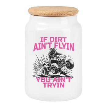 Quad ATV Femme Fille Quad Quad - Boîte à biscuits avec couvercle en bois - blanc - Devant