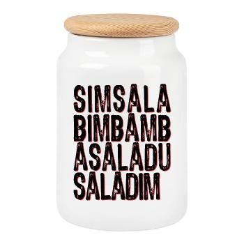 Simsalabimbambasaladusaladim - Keksdose mit Holzdeckel - Weiß - Vorne