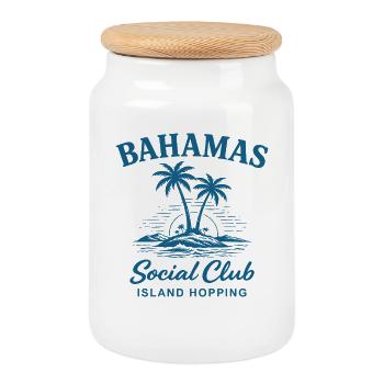 Bahamas Social Club Island Hopping - Cookie Jar with Wooden Lid - white - Front