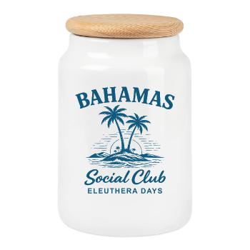 Journées du Bahamas Social Club Eleuthera - Boîte à biscuits avec couvercle en bois - blanc - Devant