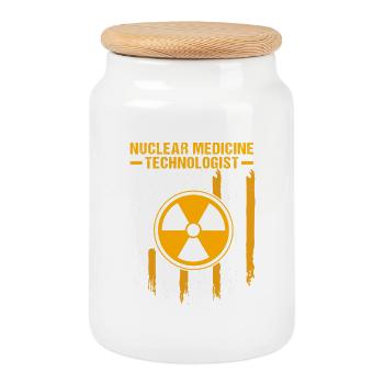 Technicien en radiologie - Boîte à biscuits avec couvercle en bois - blanc - Devant