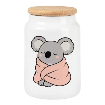 Süßer Koala in Pastellfarben  - Keksdose mit Holzdeckel - Weiß - Vorne