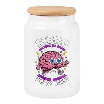 Fibromyalgie-Normalität war zu langweilig Fibromyalgie-Bewusstsein - Keksdose mit Holzdeckel - Weiß - Vorne