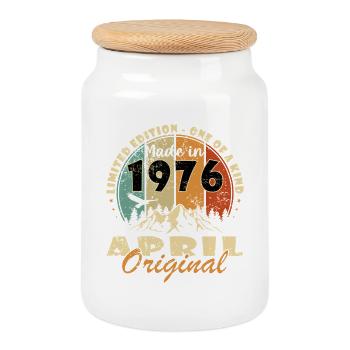 Année du jubilé avril 1976 - Boîte à biscuits avec couvercle en bois - blanc - Devant