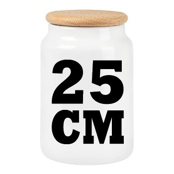 25 cm - Boîte à biscuits avec couvercle en bois - blanc - Devant