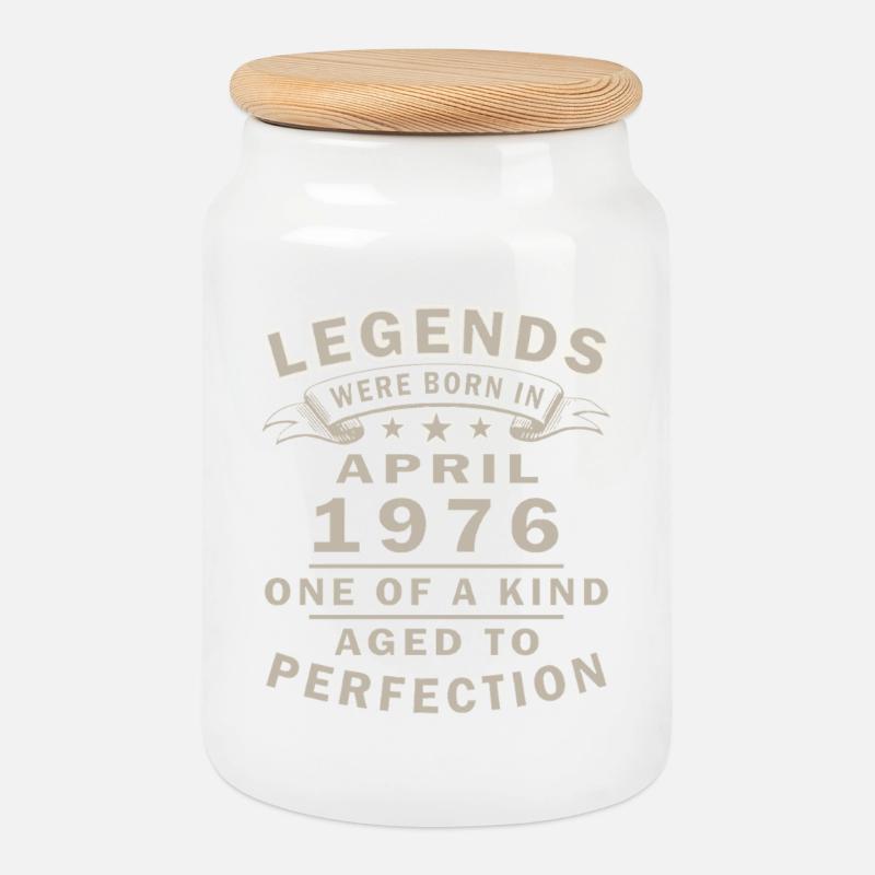 Geburtstagsgeschenk April 1976 - Keksdose mit Holzdeckel - Weiß