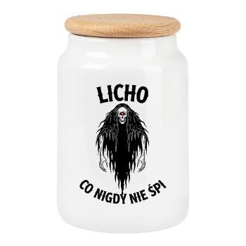 Licho Polish Folklore Never Sleeps - Cookie Jar with Wooden Lid - white - Front