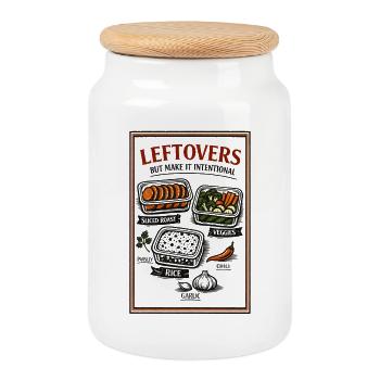 Leftovers with a plan | Meal Prep Kitchen - Cookie Jar with Wooden Lid - white - Front