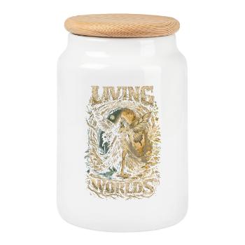 Gothique de fées du noyau des fées - Boîte à biscuits avec couvercle en bois - blanc - Devant