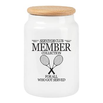 Tennis Player Servivor Club Member Collection - Cookie Jar with Wooden Lid - white - Front