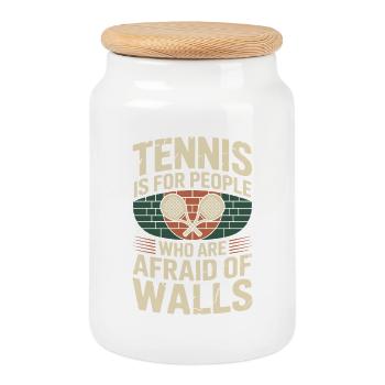 Padel Tennis Is For People Who Are Afraid Of Walls - Keksdose mit Holzdeckel - Weiß - Vorne