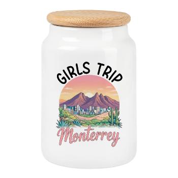 Girls Trip Monterrey - Cookie Jar with Wooden Lid - white - Front