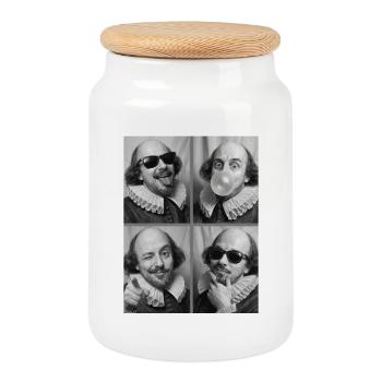 William_Shakesepeare Fotostreifen - Keksdose mit Holzdeckel - Weiß - Vorne