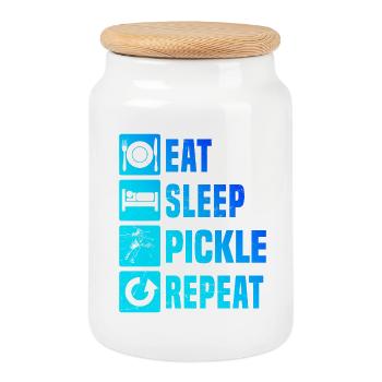 Pickleball Fan Geschenk für Pickleballspieler Fans - Keksdose mit Holzdeckel - Weiß - Vorne