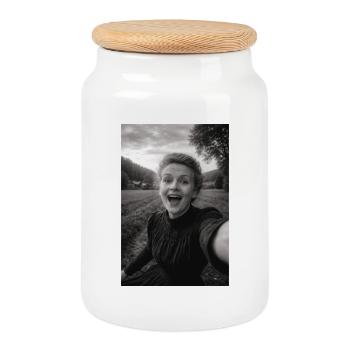 Marie Curie Selfie - Keksdose mit Holzdeckel - Weiß - Vorne