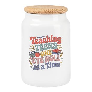 High School Teacher Teaching Teens Subject Teacher - Keksdose mit Holzdeckel - Weiß - Vorne