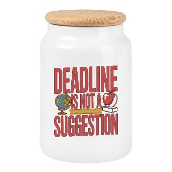 High School Teacher Deadline Is Not A Teacher - Keksdose mit Holzdeckel - Weiß - Vorne