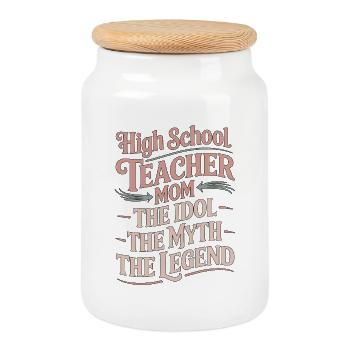 High School Teacher Mom The Idol Subject Teacher - Keksdose mit Holzdeckel - Weiß - Vorne