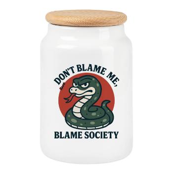 Ne me blâme pas, Snake - Boîte à biscuits avec couvercle en bois - blanc - Devant