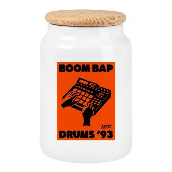 Boom Bap Drums '93 Retro - Keksdose mit Holzdeckel - Weiß - Vorne
