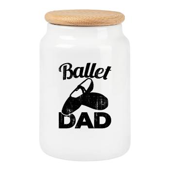 Papa de ballet - Boîte à biscuits avec couvercle en bois - blanc - Devant