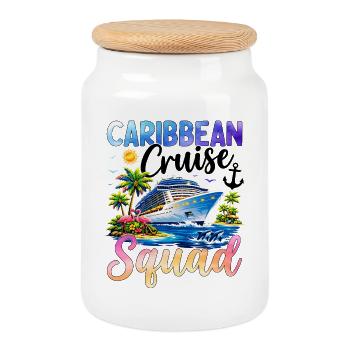 Caribbean Cruise Squad - Keksdose mit Holzdeckel - Weiß - Vorne