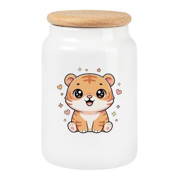 Cuddly Star Magic - Cookie Jar with Wooden Lid - white - Front