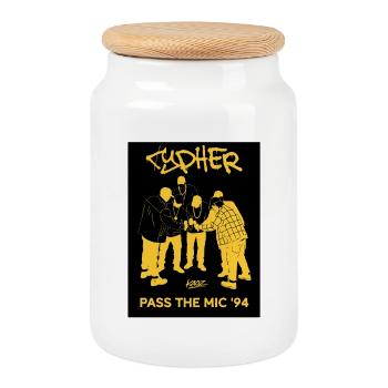 Pass the Mic ’94 – Circle - Keksdose mit Holzdeckel - Weiß - Vorne