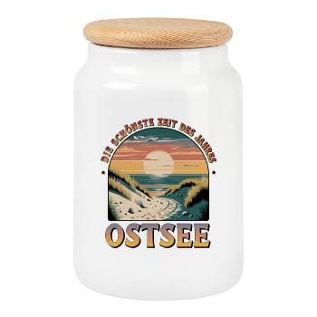  Die Schönste Zeit Des Jahres Ostsee - Keksdose mit Holzdeckel - Weiß - Vorne