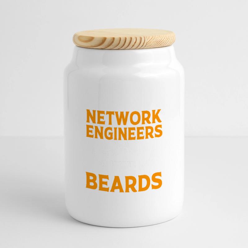 Network Computer Scientist Programmer Admin Cookie Jar with Wooden Lid