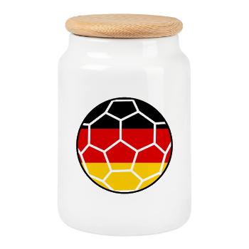 Football Fan Shirt Germany - Cookie Jar with Wooden Lid - white - Front