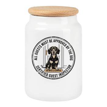Alle Gäste von The Dog Design genehmigt - Keksdose mit Holzdeckel - Weiß - Vorne