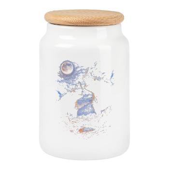 Rhinoceros - Boîte à biscuits avec couvercle en bois - blanc - Devant