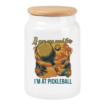 Pickleball: Wenn du das lesen kannst, bin ich bei Funny Player - Keksdose mit Holzdeckel - Weiß - Vorne