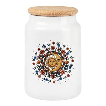 Litha Pagan: Sommersonnenwende, Mittsommer, Mittsommer, Mittsommer. - Keksdose mit Holzdeckel - Weiß - Vorne