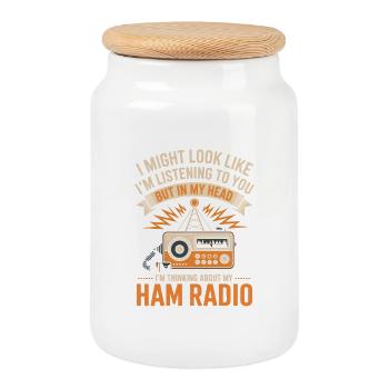 Tee Radio Amateur Daydreams - Boîte à biscuits avec couvercle en bois - blanc - Devant