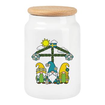 Litha Pagan: Sommersonnenwende, Mittsommer, Mittsommer, Mittsommer. - Keksdose mit Holzdeckel - Weiß - Vorne