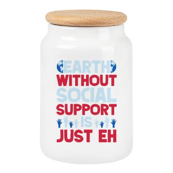 Social Worker Quota Without Is Just Eh Social Work - Cookie Jar with Wooden Lid - white - Front