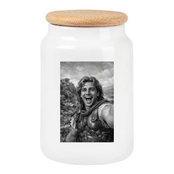 Selfie portrait d’Alexandre le Grand - Boîte à biscuits avec couvercle en bois - blanc - Devant