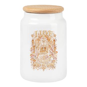 Dia De Los Muertos I Live Fot Those Who Are Gone - Cookie Jar with Wooden Lid - white - Front
