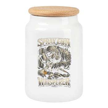 Vehicle Painter Car Painter - Cookie Jar with Wooden Lid - white - Front